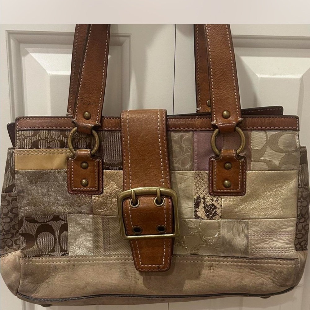 Coach Multicolor Patchwork Shoulder Bag